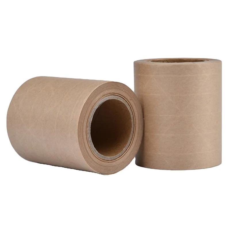 Water Activated Paper Tape High viscosity Biodegradable fiber reinforced kraft paper tape