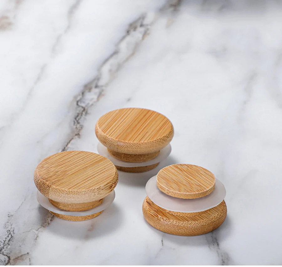 Glass Coffee Beans Storage Tubes Glass Jars with Airtight Lid with Wooden Base for Coffee Beans Tea Cereals