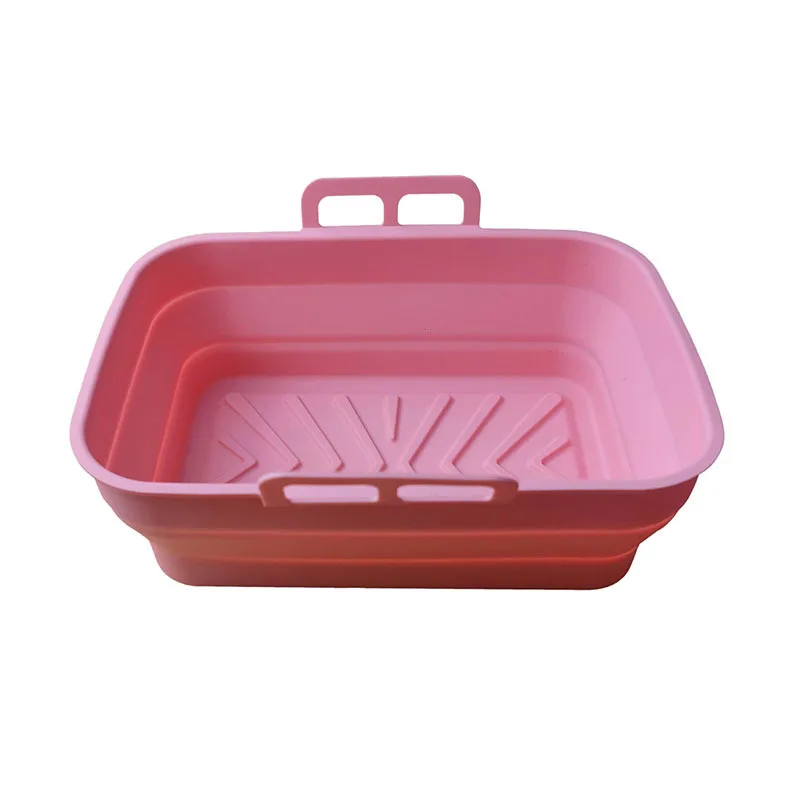 21cm*16cm Rectangular Food Grade Silicone Liner Folding Air Fryer Silicone Pot