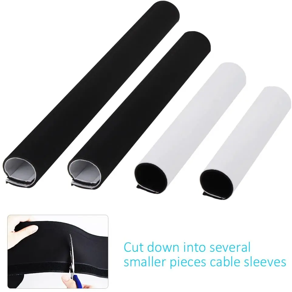 118-Inch Cable Management Sleeves with Cable Ties Neoprene Cable Organizer Cord Cover Wire Hider for TV Computer Office Theater