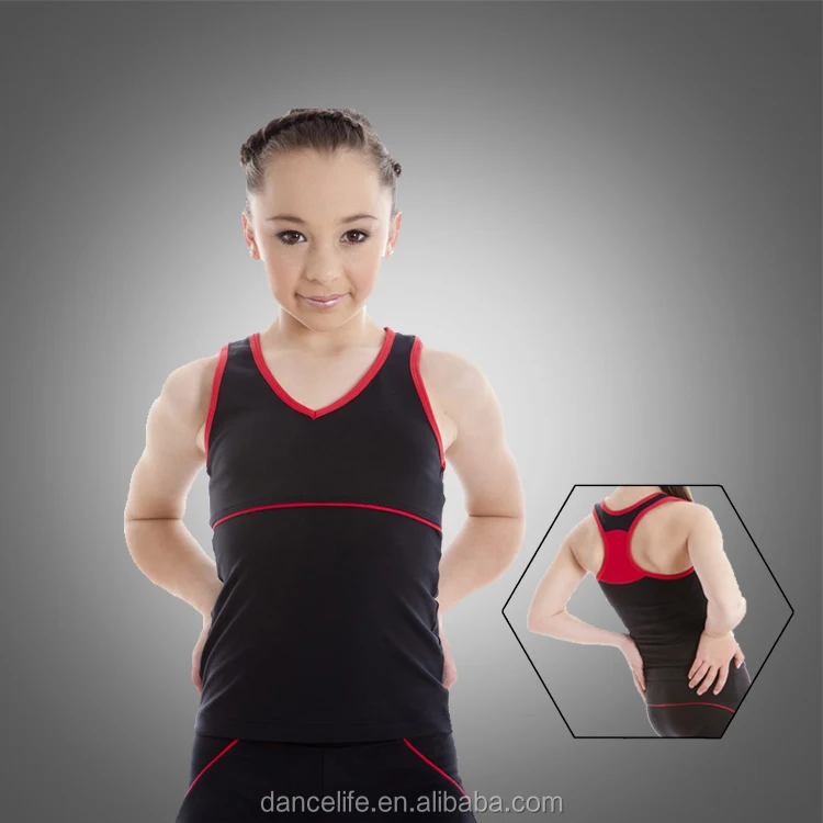 Girls Basic Tank Top for Dance Gym Yoga Cheer nylon spandex Racerback Dancewear