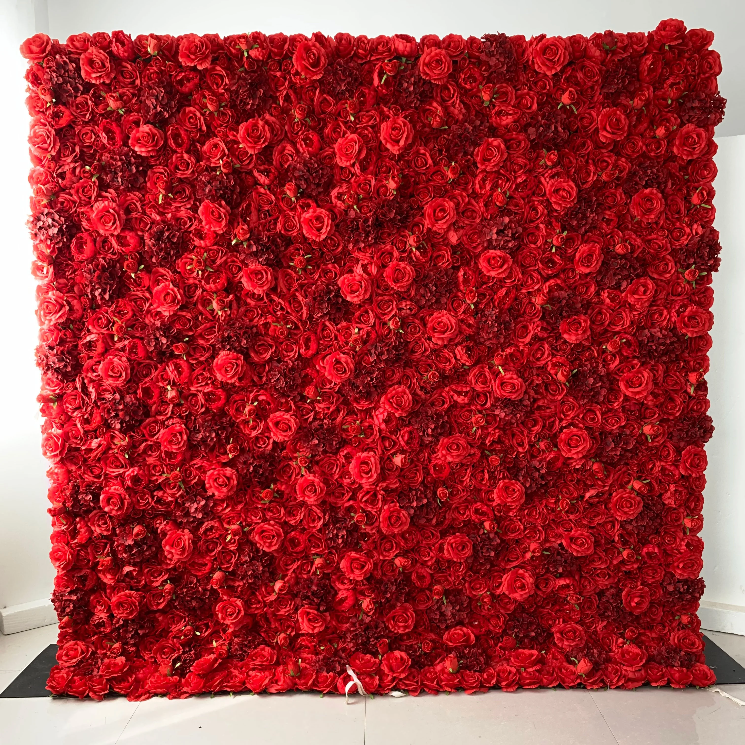 Photograph studio background decoration artificial silk red rose flower wall panel
