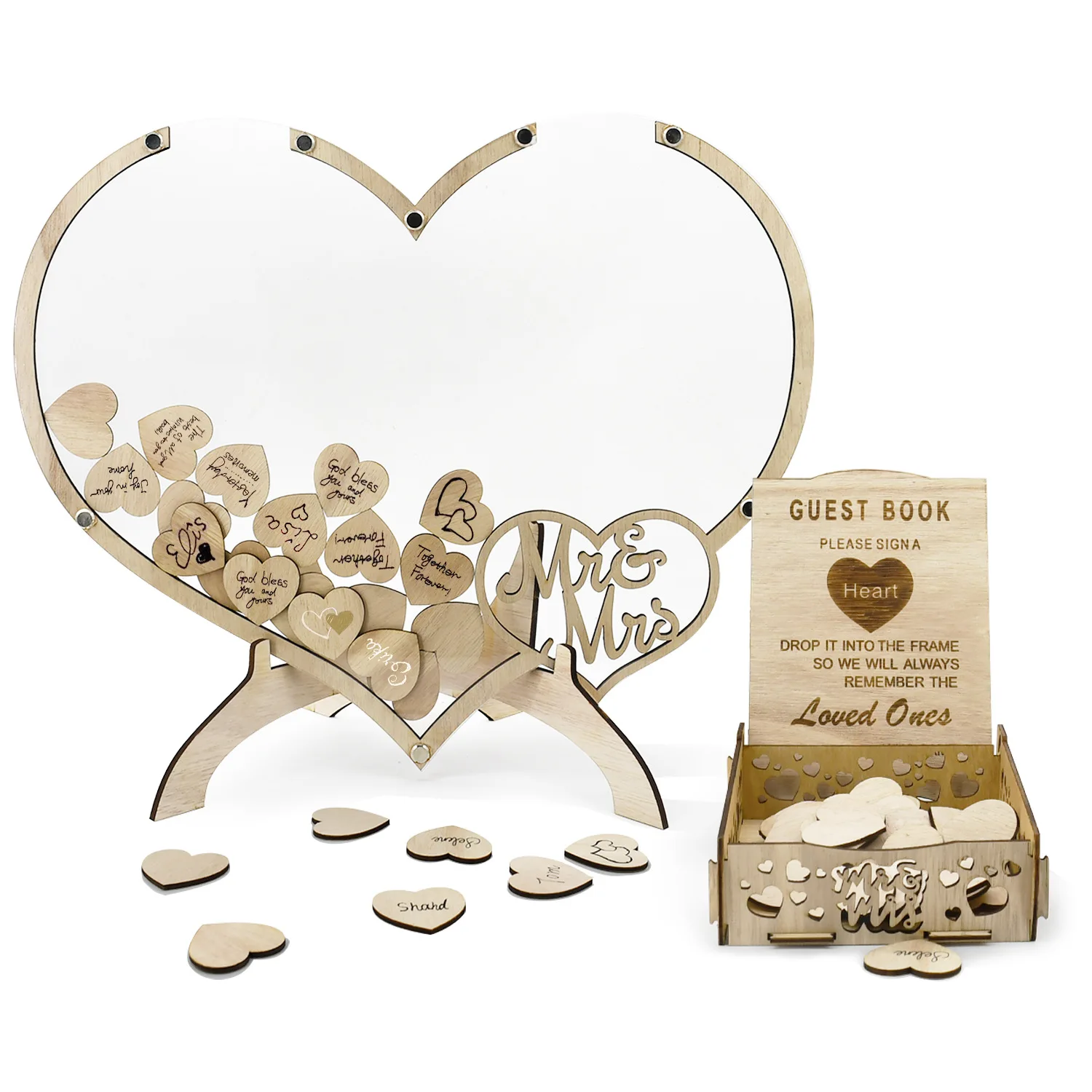 Wedding Party Decoration Guests Unique Elegant Wooden Precious Memories Personalized Wedding Guest Book For Sale