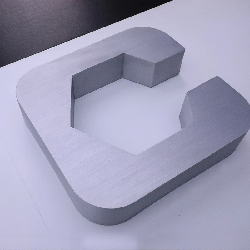 Customized Fabricate Metal Channel Letter Brushed Aluminum Dimensional Letters Metal Fabricated Letter with Studs