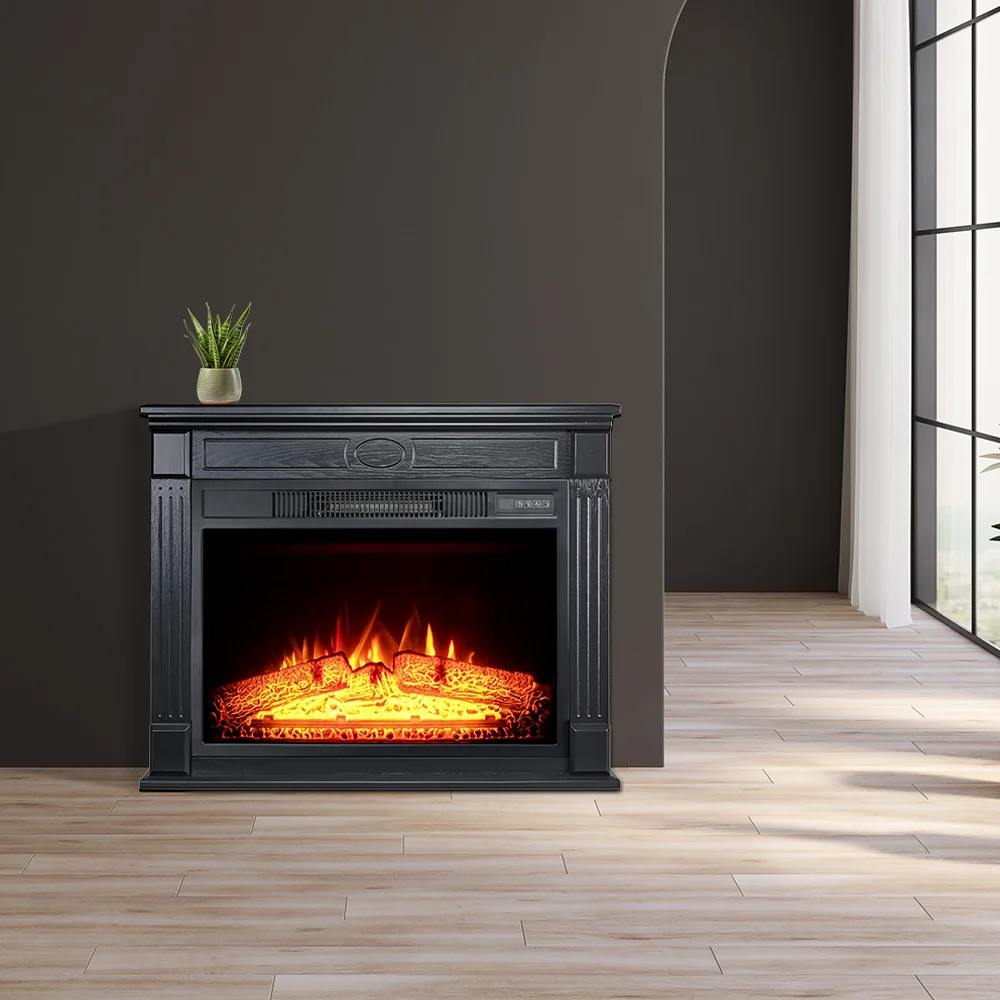 1500W Wall Mounted Log Flame Effect Electric Decorative Fixed Fireplace Heater