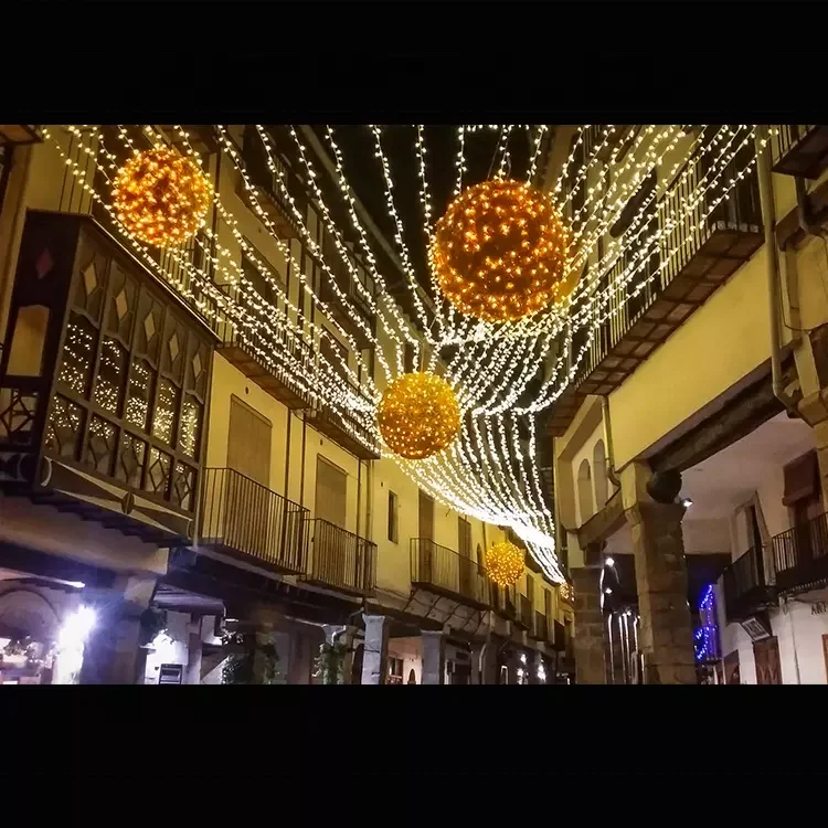 2012 atrium hanging decorated big lighted ball as commercial christmas decoration for shopping mall