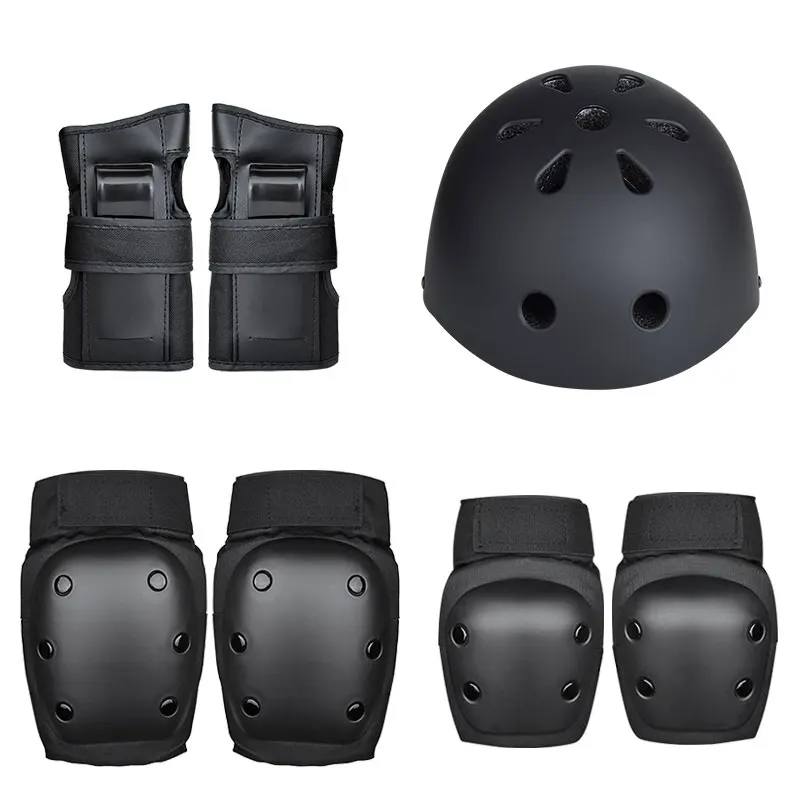 S/M/L Black Child Kid Cycle Skate Protective Kits Set Skate Helmet and Skateboard Protection Gear Guar