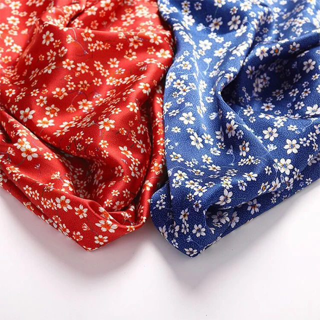 NO MOQ custom digital printed 16mm satin silk fabric for lady clothes