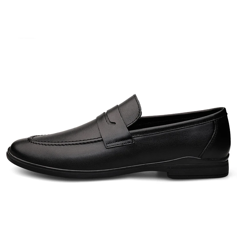 Новый дизайн, модные Нескользящие повседневные лоферы с резиновой подошвой и логотипом на заказ, Мужская классическая обувь из натуральной кожи