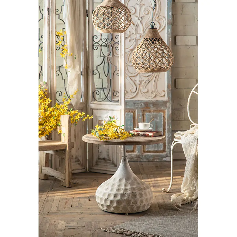 Minimalist End Table Living Room Detachable Tea Table Sets Wood Mdf Cover Round Coffee Table