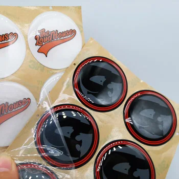 New hot sell customized color printing epoxy resin adhesive dome epoxy logo accessories