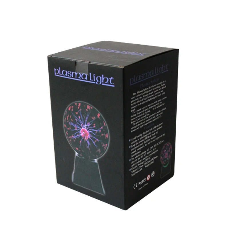 Festival Decoration Touch Glass Plasma Lamp 3 4 6 8 inch Fantasy Magic LED RGB Plasma Light Ball with Voice Control