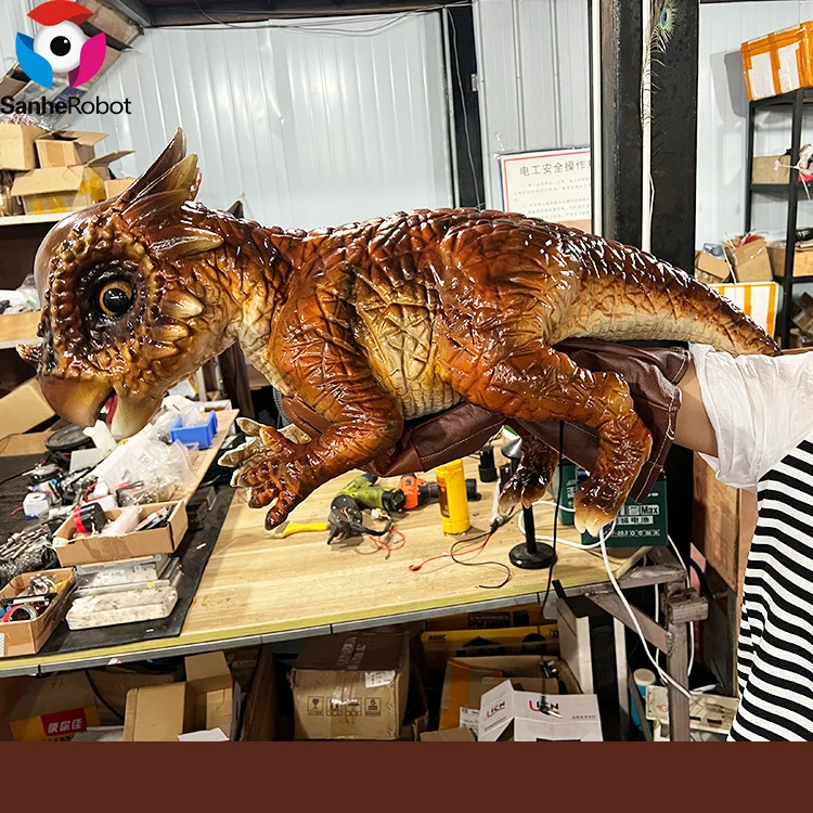 2024 T rex Parasaurolophus Velociraptor dinosaur props animatronic baby dinosaur dino hand puppet realistic dinosaur puppet