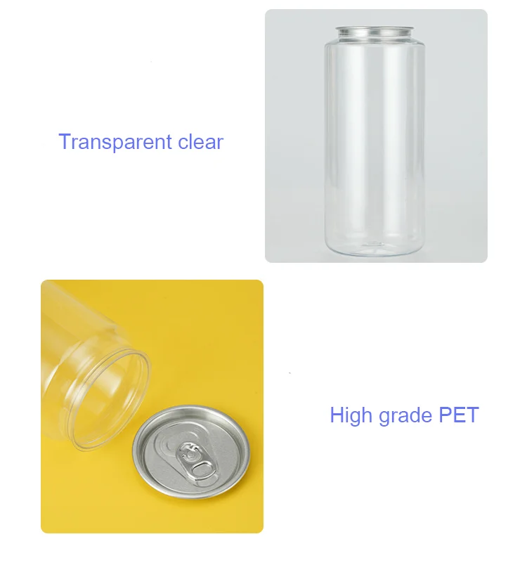 Empty Clear Pull Tab Plastic Bottle 250ml 330ml 500ml 750ml  Fruit Juice Soda Pet Jar Plastic Pull Tab Bottle