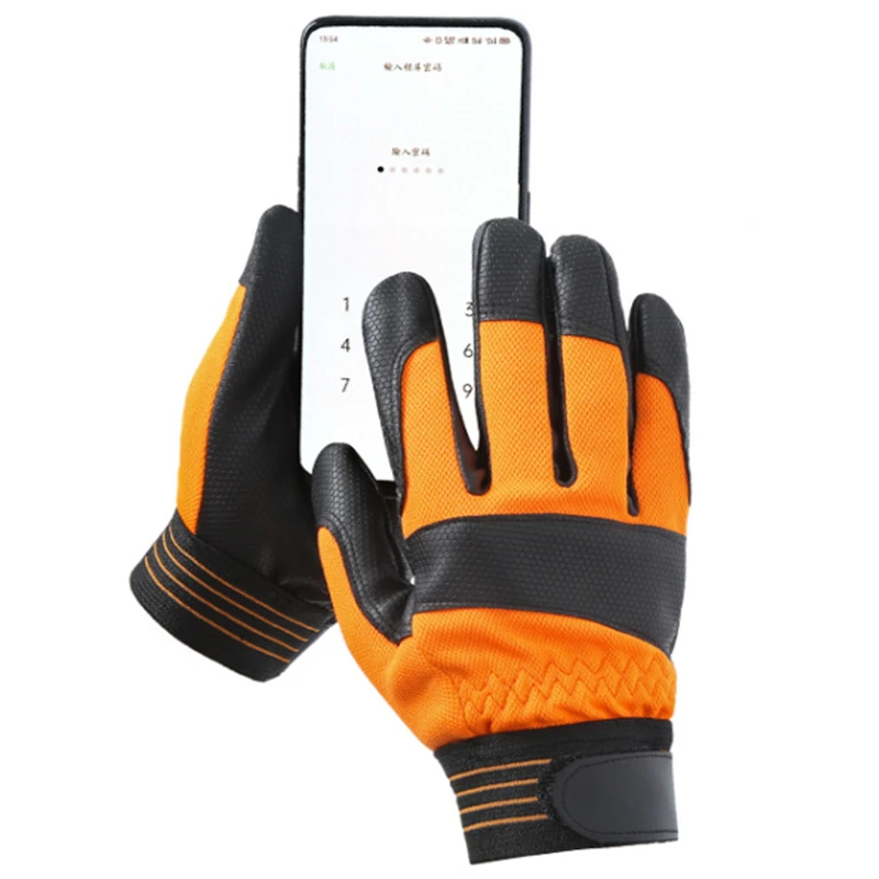 Sports Pu Full Finger Gloves Non-slip Wear-resisting Keep Warm Touch Screen Cycling Gloves Custom LOGO Multi-functional Outdoor