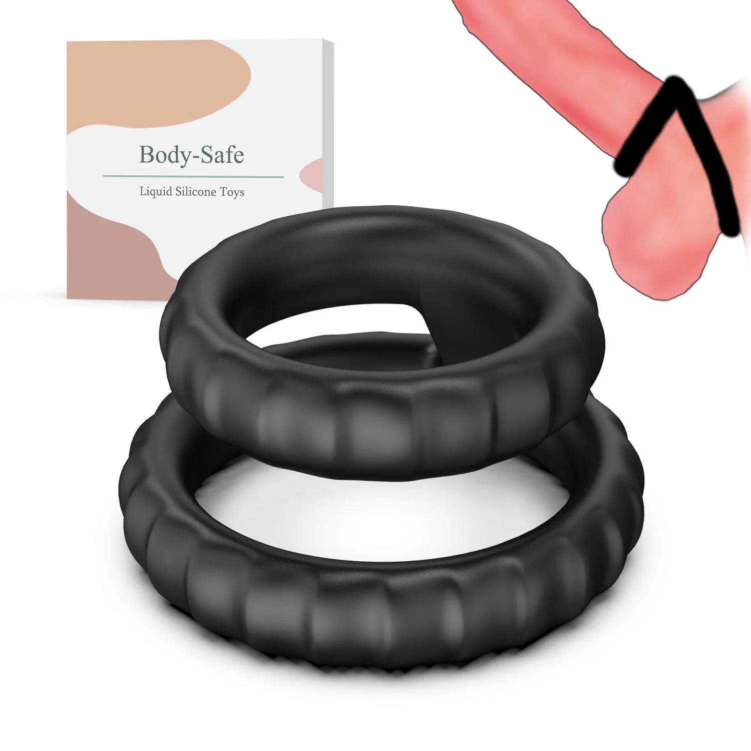 SAMEYO Sex Toy sexy man silicon penis sleeve rubber thorn cock ring spike condom