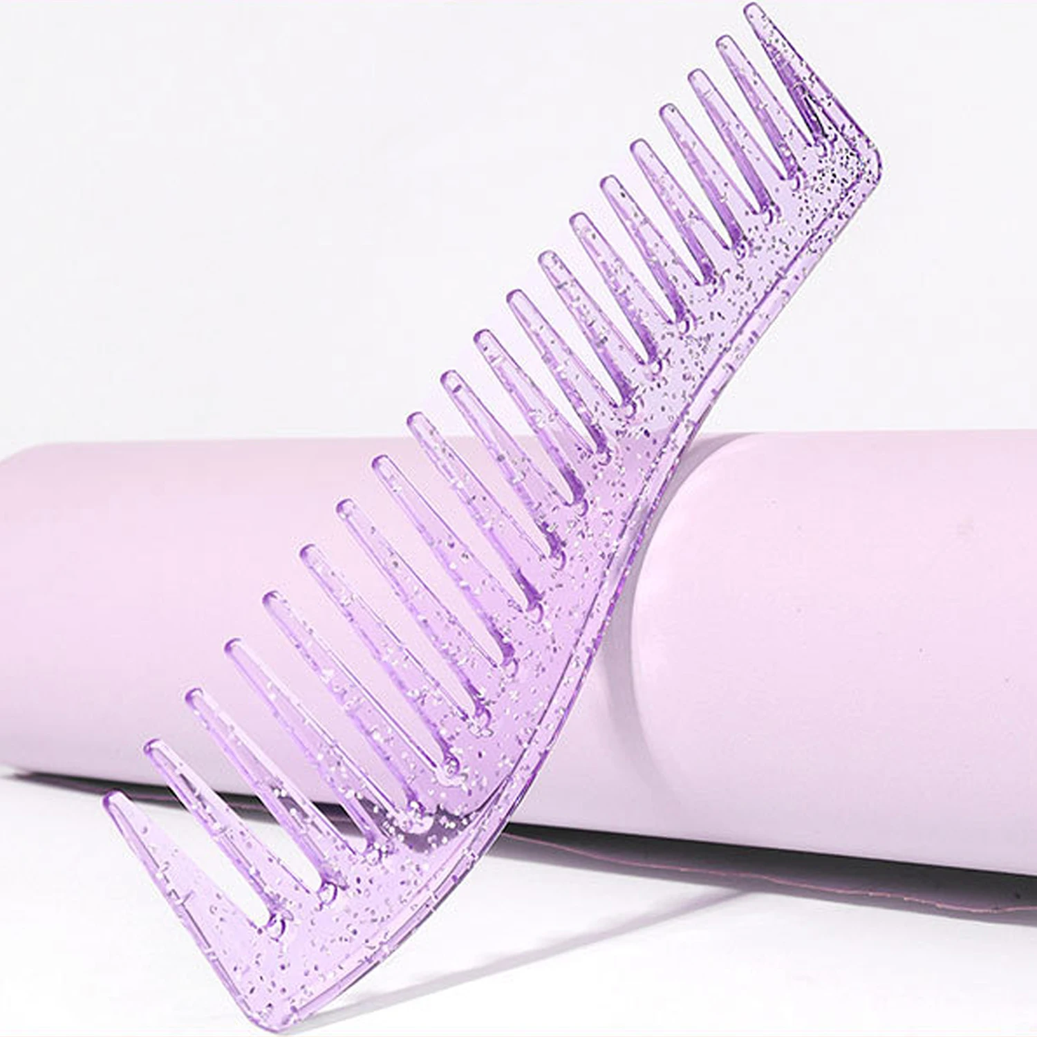 Custom Logo Hair Dressing Tool Matte Finish Comb Plastic Wide Teeth Comb