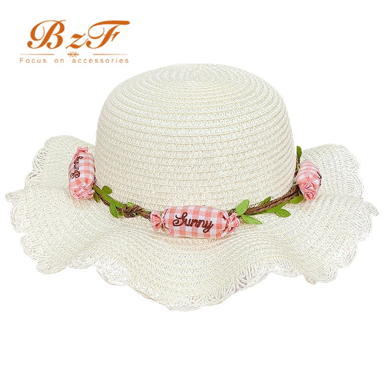 Children Sun Straw Hat Summer Girl Kids Breathable Bucket Cartoon Fisherman Straw Hat