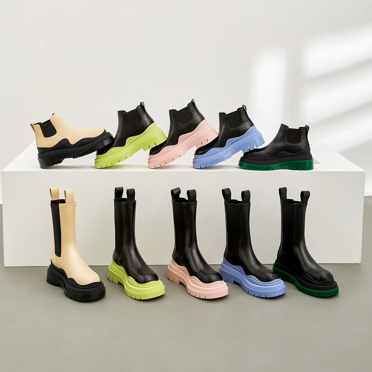 2021 New Autumn Winter British Style Thick Sole Martin Boots For Women Chelsea
