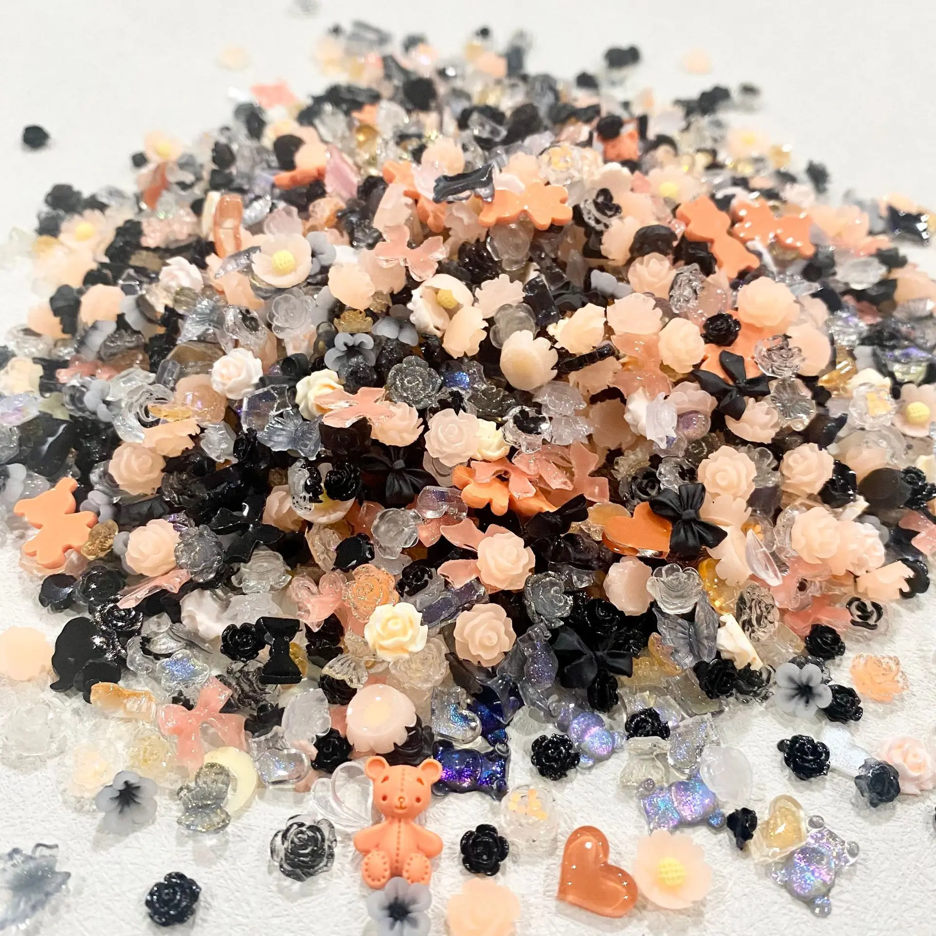 Nail Supplies Mixed Resin Nail Accessories Fashion Girls Love Butterfly Camellia Flower Nail Charms