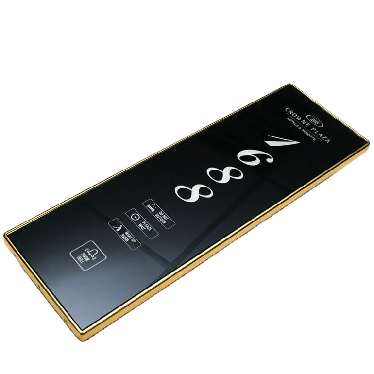 Big size luxury hotel LED touch electric doorplate, with function of DND, make up room, please wait, bell, german standards