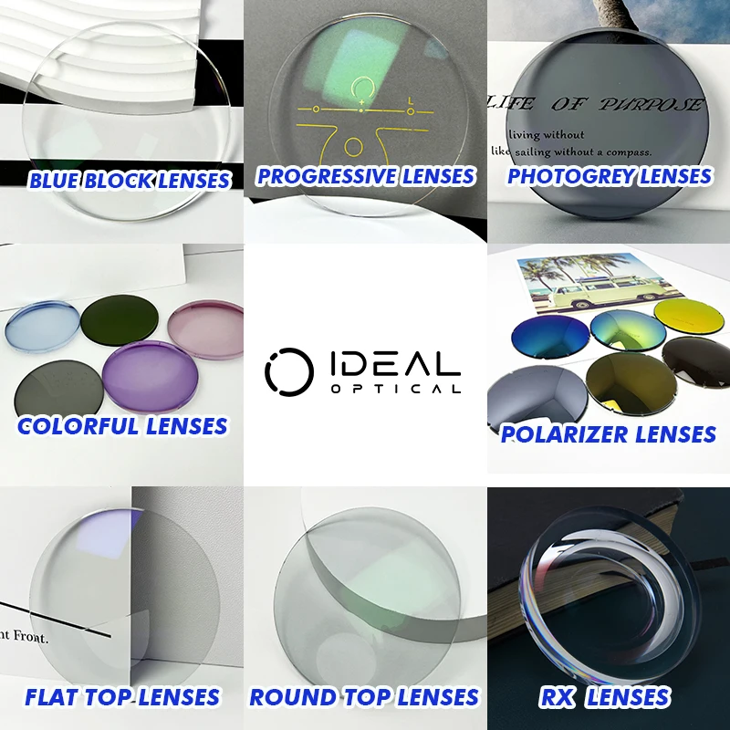 IDEAL CR39 Non-coating Resin Eyewear Lenses 1.499 Flat Top HMC Bifocal Spectacle Lenses for Myopia and Hyperopia