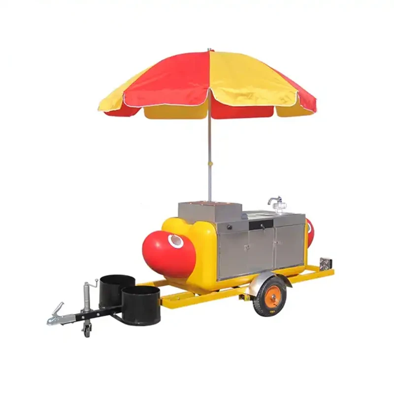 Stainless Steel Commercial Snack Food Hot Dog Cart For Sale