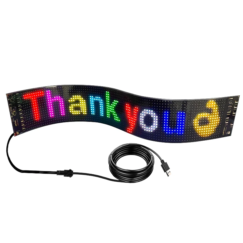 Advertising Scrolling Programmable LED Car Sign Board Waterproof Material Flexible LED Display For Car Shop Bar APP Edit Sign