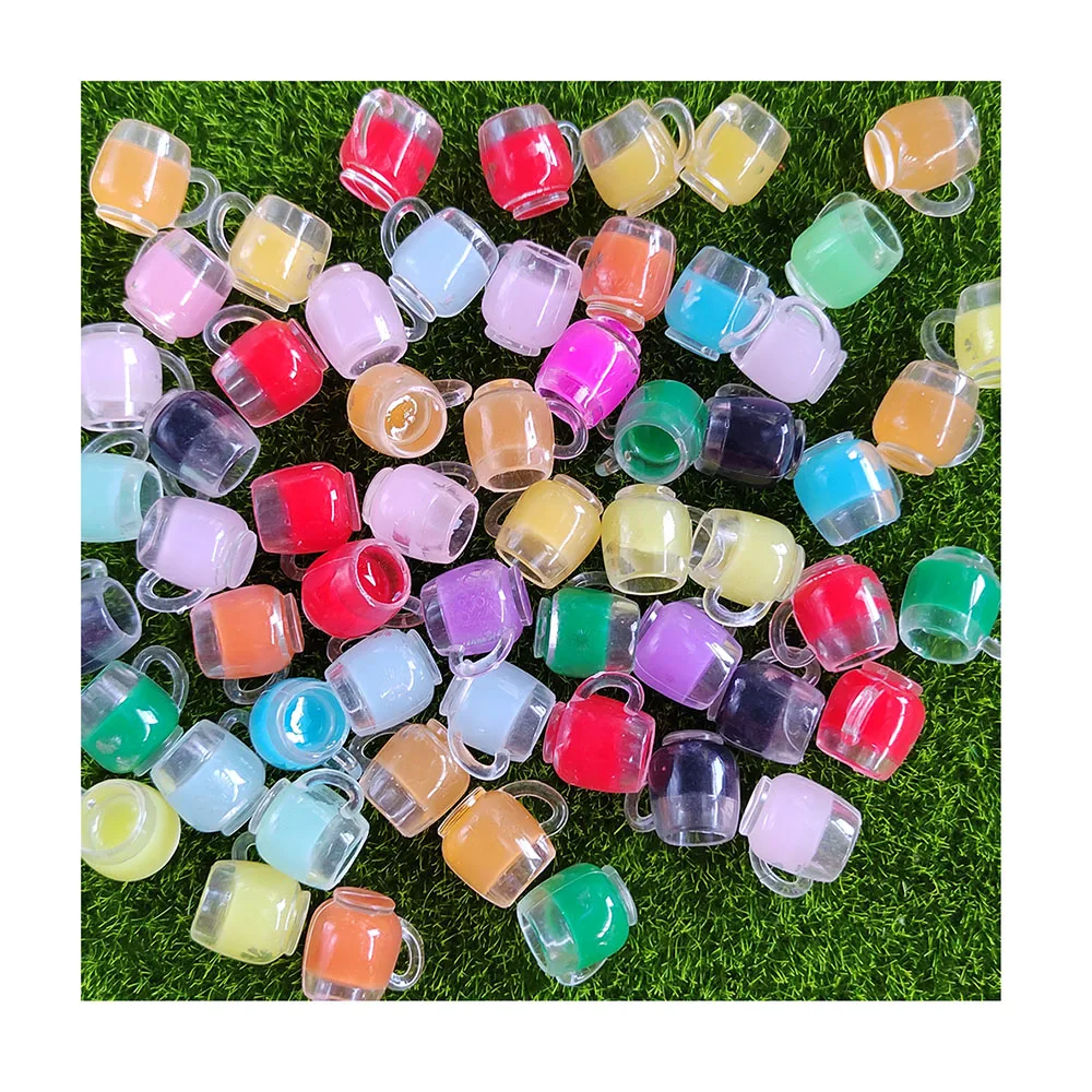 100pcs Resin 3D Water Cup Mini Mug Miniature Bottle Model Doll House Kitchen Decor  20*24mm