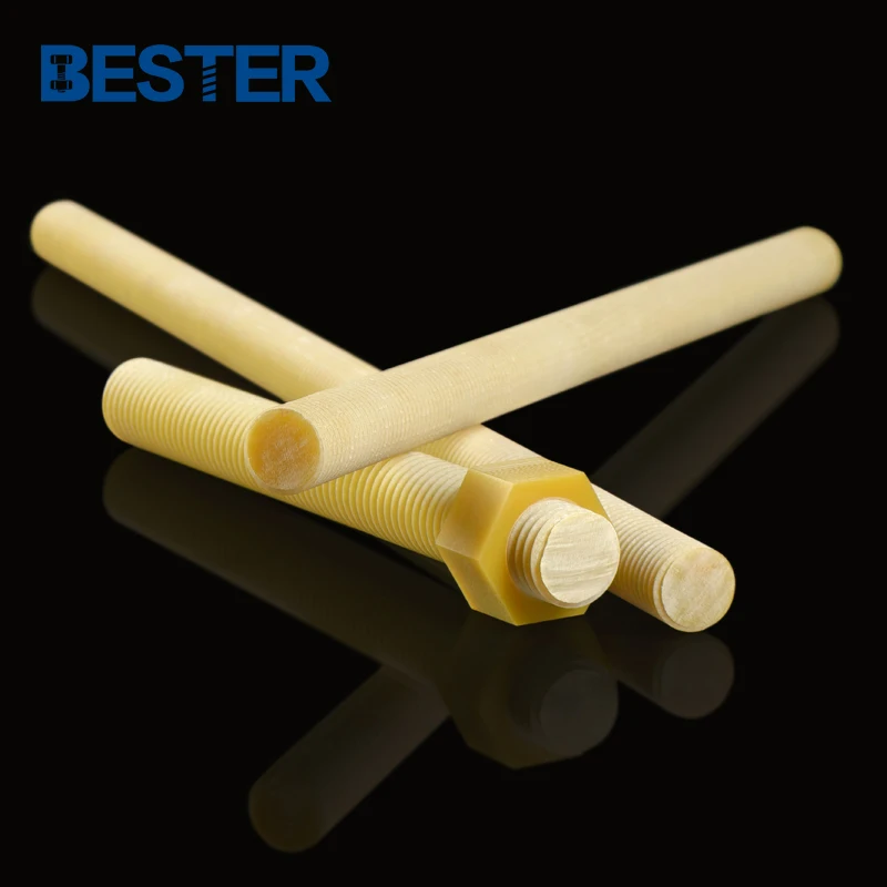 Manufacturers Suppliers 5m 6m 8m 10m color plastic nylon full threaded rods with plastic nuts