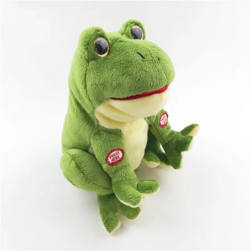 Электрическая Повторяющая что вы говорите мягкая зеленая лягушка плюшевая игрушка для поющих лягушек