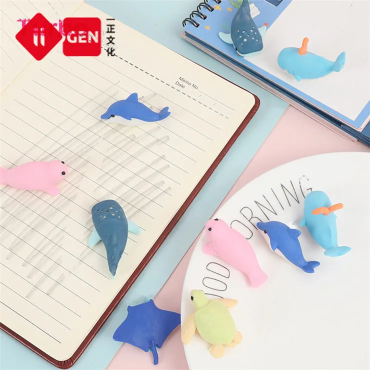 Attractive Price New Type school office Creative 3D whale design eco friendly earser stationery imported from china