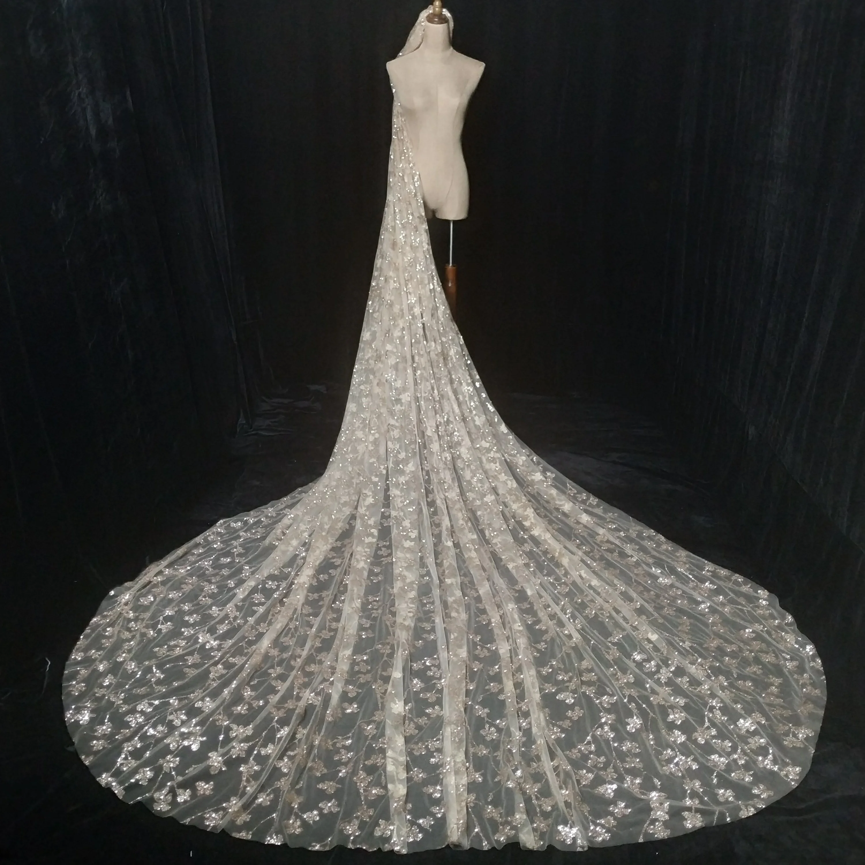 
Professional standard Factory Wholesale High Quality Tulle Champagne Veil 