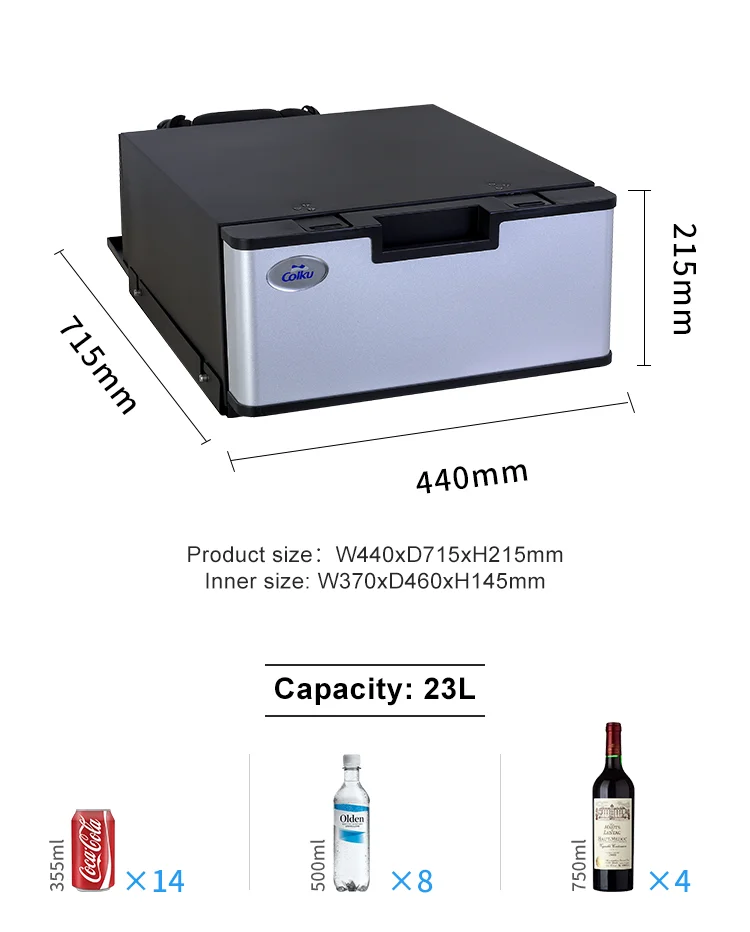 12V 24V Fridge 23L Mini Camping Compressor car Freezer Portable Drawer Refrigerator