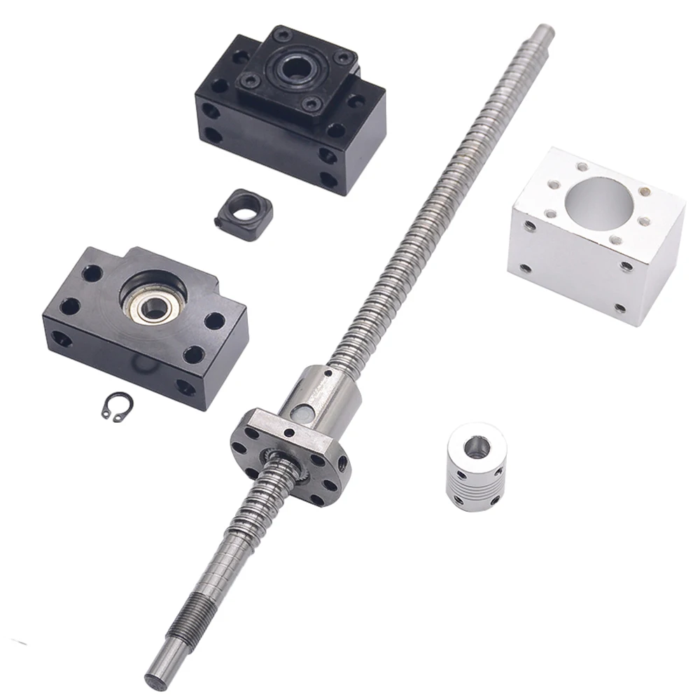 SFU1204 set:SFU1204 L-700mm rolled ball screw C7 with end machined + 1204 ball nut + nut housing+BK/BF10 end support + coupler