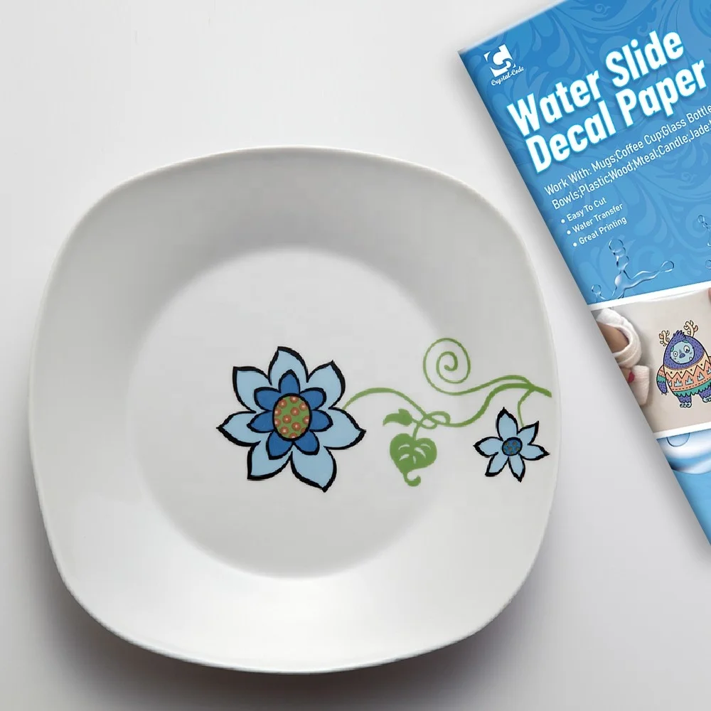 Decal Waterslide Slide Inkjet For Ceramic Sticker Printing Decals Laser Blue Custom Clear Base Uv Water Transfer Paper