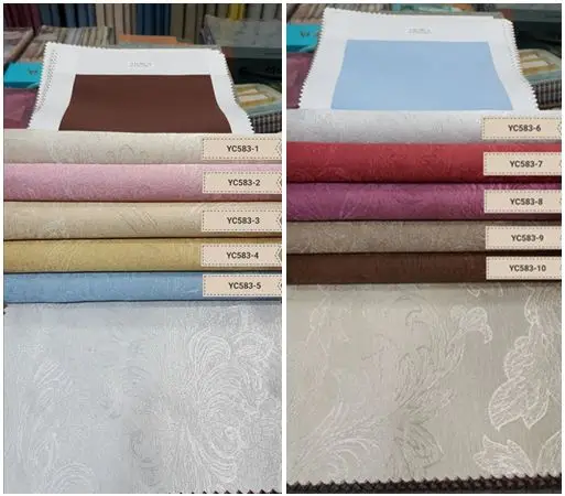 Wholesale New Design Linen Textured Thermal Insulated Grommet Woven Blackout Embossed Fabric Curtain Panels For Home