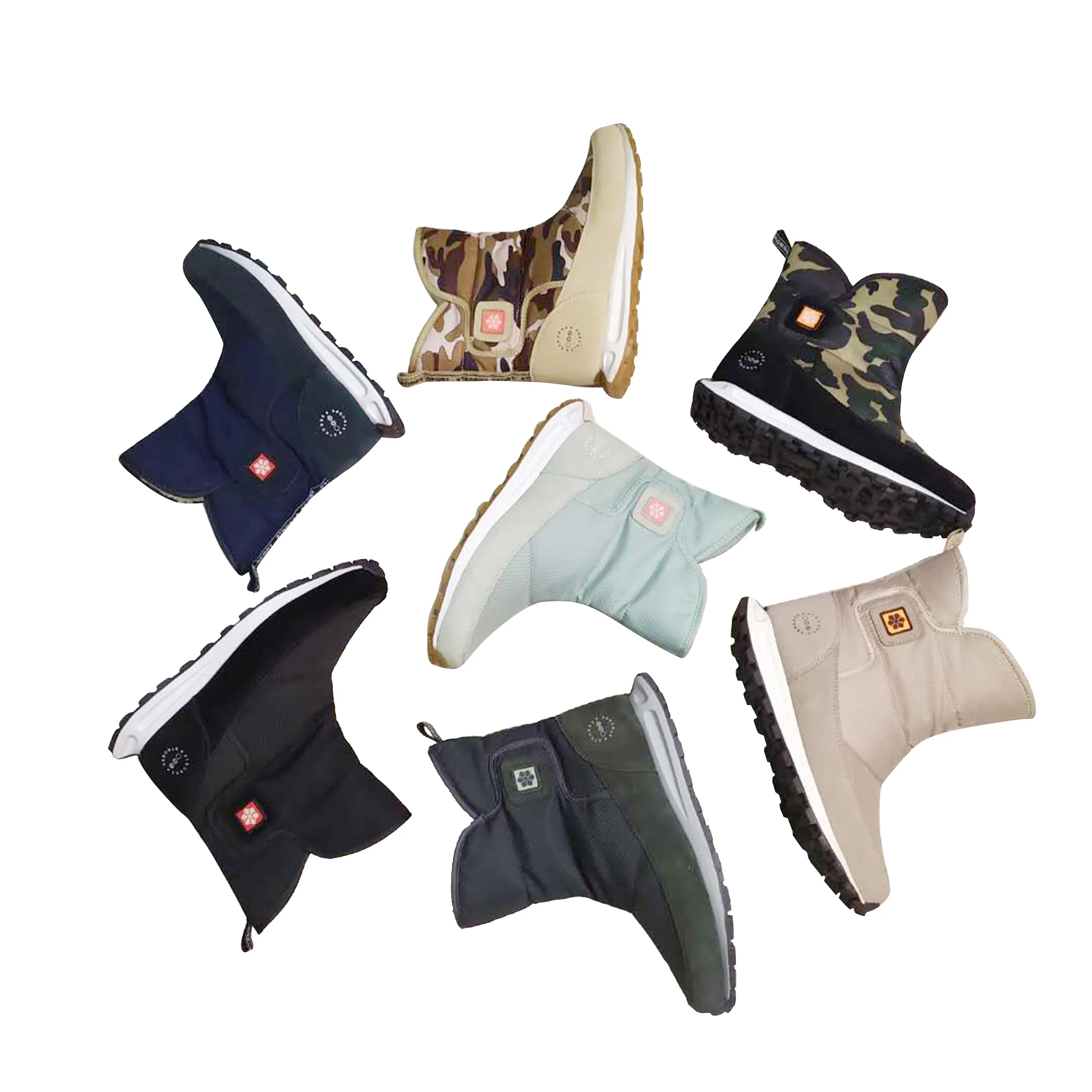 
Fashionably cute pink plush ankle design LOGO lady snow boots 