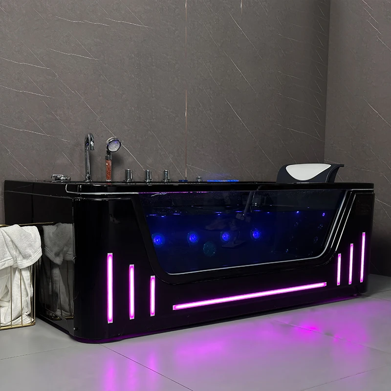 Hot Sale Hotel Acrylic Freestanding massage Bathtub Luxury High End Square Shape Acrylic Bathtub & whirlpool