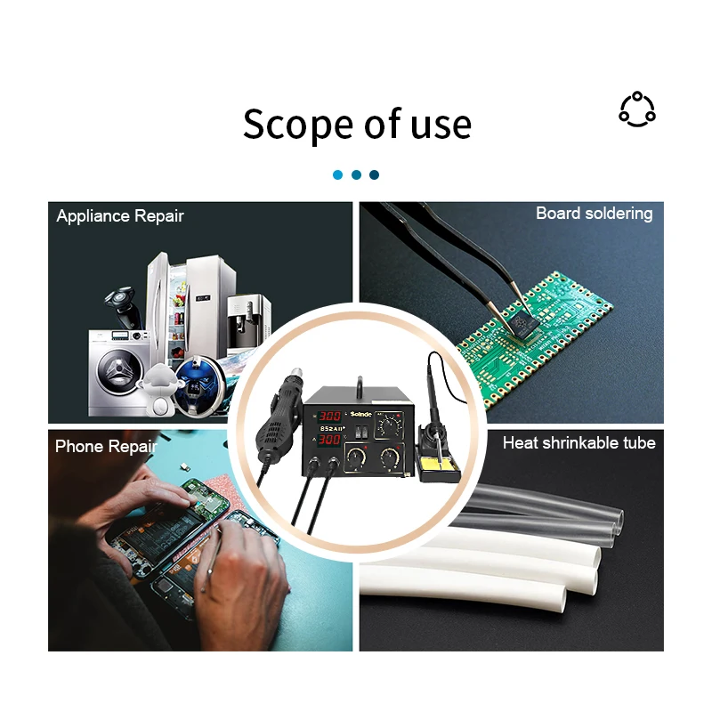 SLD-852AD+ SMD Rework Station Hot Air Gun estacion de calor y soldadura heissluftstation Hot Air Soldering Station