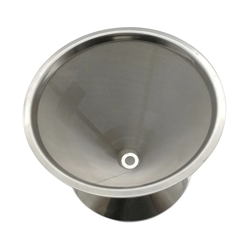 Stainless Steel Pour over Coffee Dripper Paperless Double Mesh Design Slow Drip Manual Coffee Filter