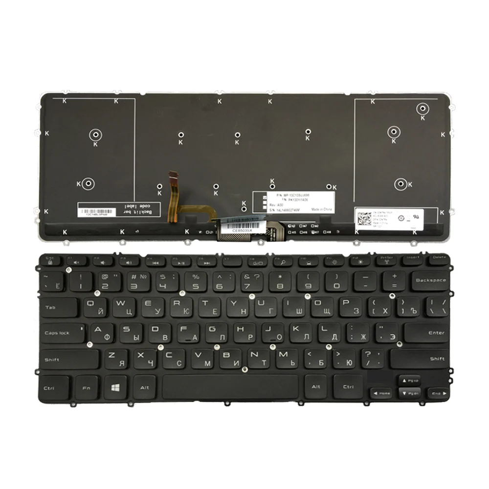 Клавиатура для ноутбука DELL XPS 15 9530 для точности M3800 P31F PK130YI1A06 MP-13C13SUJ698 Россия RU черный с подсветкой клавиатуры