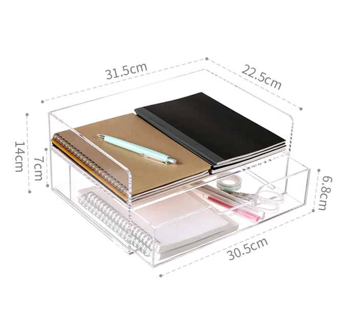 Factory customized Acrylic multi-layer stackable classification books file frame desk shelf bookshelf desktop organizer
