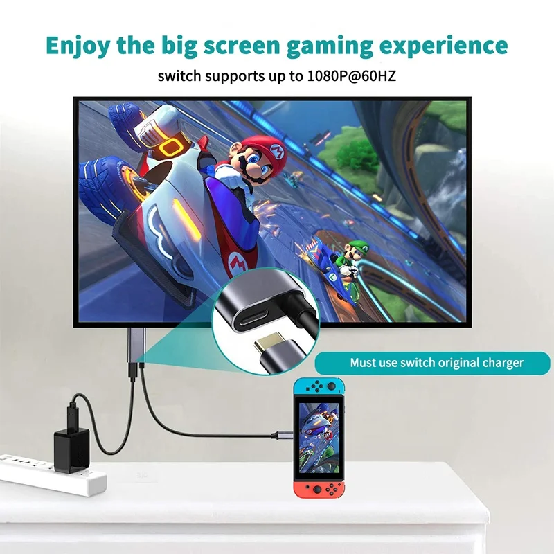 
usb type c to hdmi usb-c charging conversion cable for Nintendo 