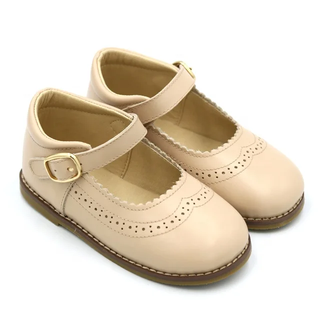 Fashion Buckle Strap Hard Sole Genuine Leather School Children Dress Shoes