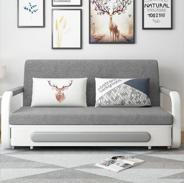 
Modern Wooden leaving divano letto Folding sofas cheslong folding Sleeper Three Seat Sofa Bed Living Room Multi-function Divan 