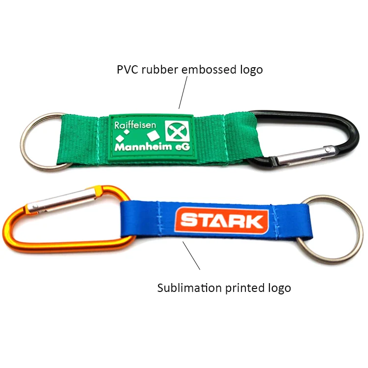 YYX High Quality Aluminium Alloy Carabiner Keychains Custom Short Lanyard Keychain