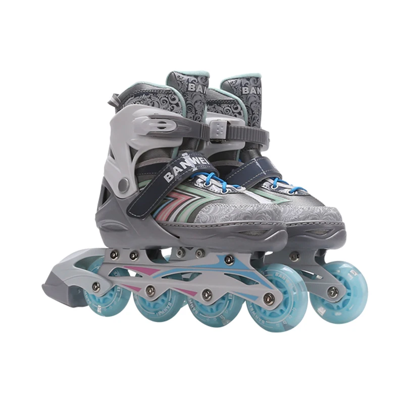 Hot Sale Portable 4 Wheels Safe Sensitive Brake Suitable for Children Durable Pink Flashing Roller Inline Skate Shoes