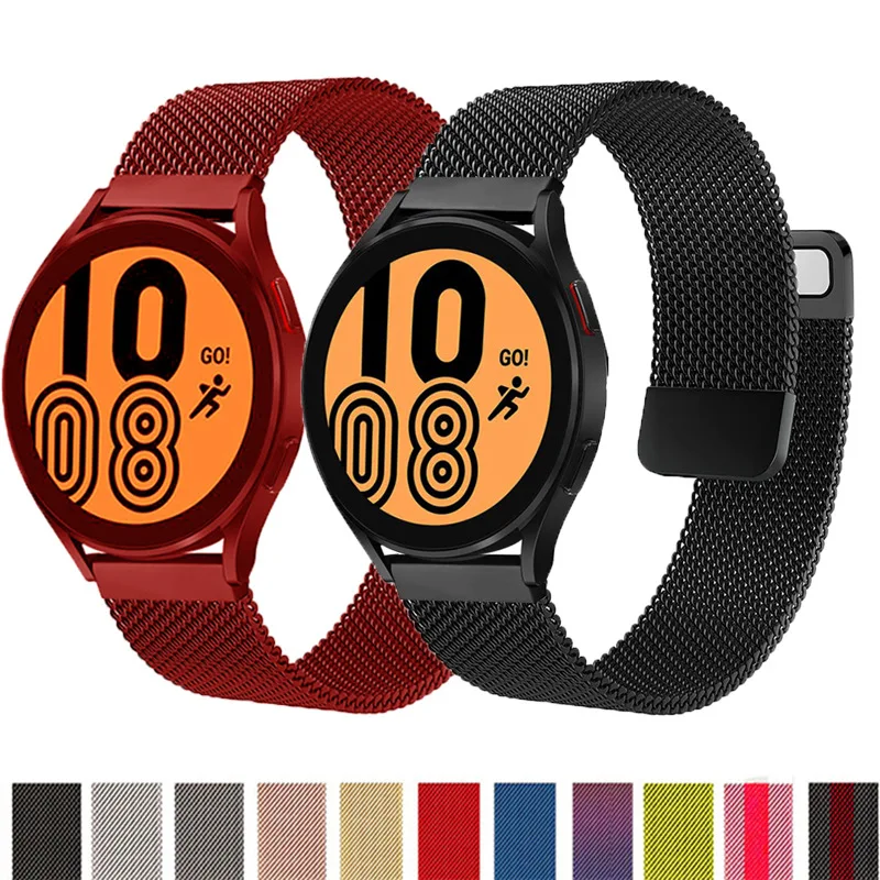 ShanHai 20mm/22mm Milanese band For Amazfit GTS 3/2/2e/GTS2 Mini/GTR3/ For Samsung Galaxy Watch 4 5 6 7 Magnetic Bracelet Strap