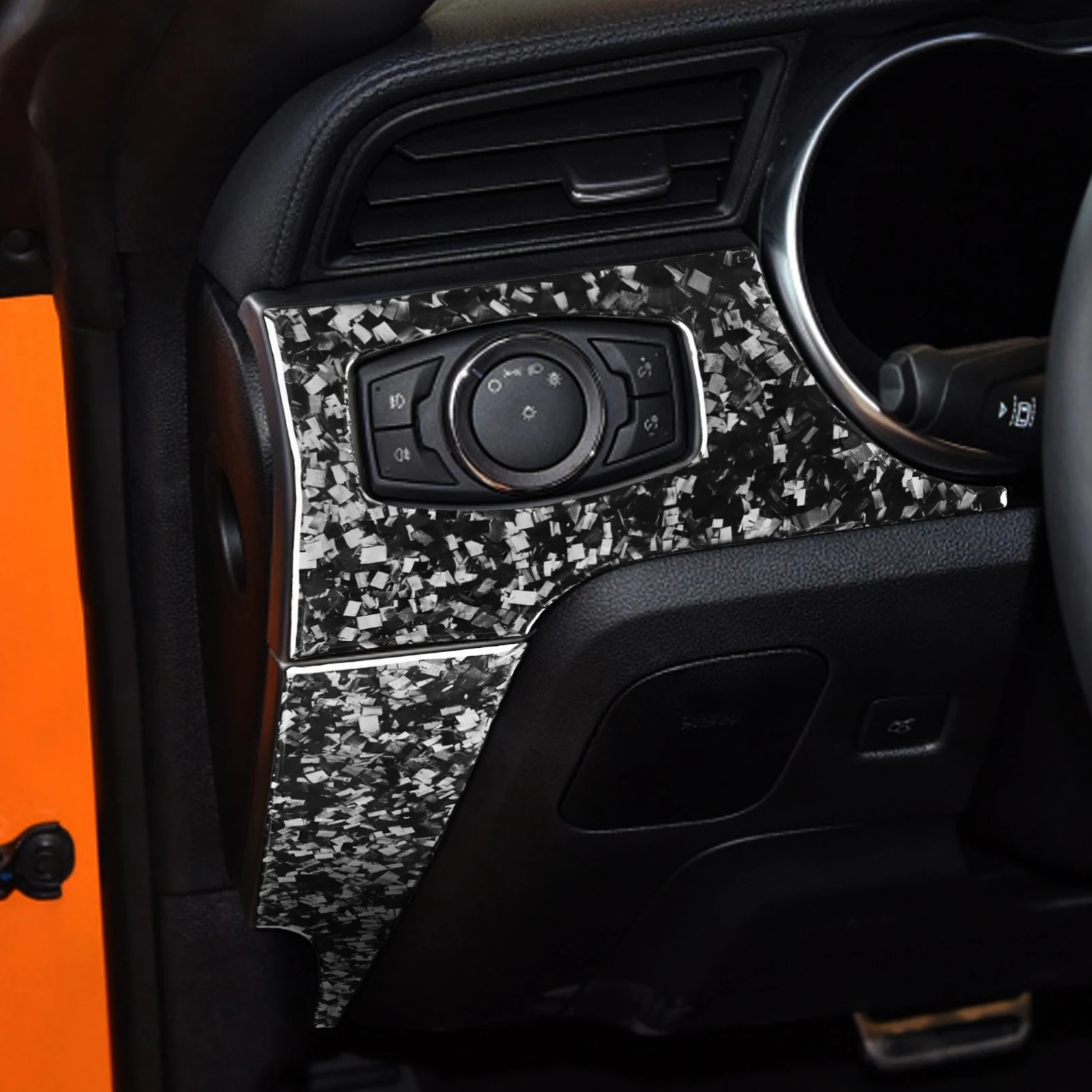 LHD Customized forged grain carbon fiber Instrument panel decoration kit for Ford Mustang 2015-2020 Auto interior refit